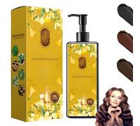 Tinte nutritivo de origen vegetal, champú de coloración natural y de larga duración, cobertura uniforme y de canas, tinte floral de larga duración, suaviza y aporta brillo (Negro)