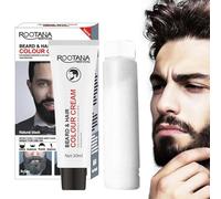 Tinte Para Barba Para Hombres - Champú Para Teñir Barba De 60 Ml Para Hombres, Kit De Tinte Para Bigote De Cobertura Rápida De Puntos | Crema Colorante Para Barbas De Secado Instantáneo Y Larga Duraci