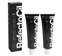 Tinte para cabello en crema RefectoCil, paquete de 2: tinte profesional para cabello de larga duraci?n, color negro (n.? 1)