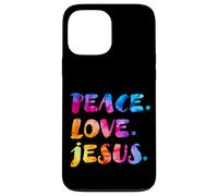 Tinte para corbata Groovy Retro Peace Love Jesus, acuarela brillante Carcasa para iPhone 13 Pro Max
