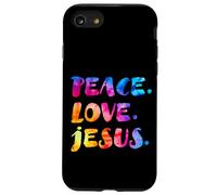 Tinte para corbata Groovy Retro Peace Love Jesus, acuarela brillante Carcasa para iPhone SE (2020) / 7 / 8