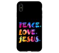 Tinte para corbata Groovy Retro Peace Love Jesus, acuarela brillante Carcasa para iPhone XS Max