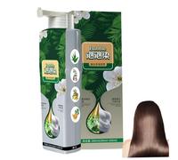 Tinte para el cabello de plantas naturales, crema de tinte para el cabello de plantas de burbujas de 100 ml, color para cobertura de canas, suave para cuero cabelludo, hombres y mujeres, marrón