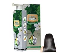 Tinte para el cabello de plantas naturales, crema de tinte para el cabello de plantas de burbujas de 100 ml, color para cobertura de canas, suave para cuero cabelludo, hombres y mujeres, negro
