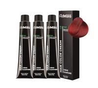 Tinte para el cabello FemMas 3x Rubio Oscuro Rojo 6.6 I Crema colorante con aceite de argán, queratina y ceramidas I Como coloración permanente o tinte para un resultado de color brillante y duradero