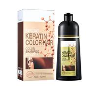 Tinte para el cabello negro champú para hombres y mujeres, tinte para cabello gris, tinte para cabello negro 6 en 1, color para cabello seco, 500 ml