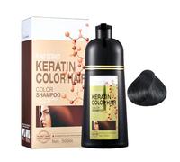 Tinte para el cabello negro champú para hombres y mujeres, tinte para cabello gris, tinte para cabello negro 6 en 1, color para cabello seco, 500 ml
