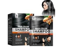 Tinte para el cabello negro para hombres y mujeres, color instantáneo para el cabello, champú tonificador, para hombres y mujeres (negro), champú para el cabello