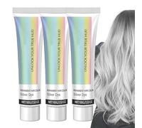 Tinte para el cabello plateado Detroitrain - Tinte para el cabello Detroit Hair, Tinte para el cabello plateado con extracto 2 en 1, Tinte para el cabello plateado con extracto de esencia (3Pcs)
