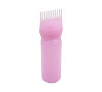 Tinte para el cabello tratamiento de aceite crema champú botella aceite colorante dosificación aplicador cepillo herramienta punta 120 ml, rosa