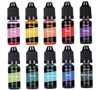 Tinte para velas, tinte para velas de 10 colores, 10 ml/color de botella, cera viva a base de aceite líquido, suministros para fabricación altamente concentrados, para cera de soja