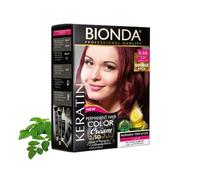 Tinte permanente BIONDA Professional Color Cream 6.66 rubí, 200 ml, pack doble, queratina y moringa, color intenso y duradero con brillo, cobertura 100% de canas