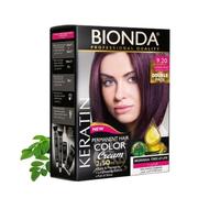 Tinte permanente BIONDA Professional Color Cream 9.20, violeta intenso, 200 ml, paquete doble, queratina y moringa, color intenso y duradero con brillo, cobertura 100% de canas