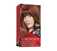 Tinte permanente para el cabello Revlon Colorsilk Beautiful Color con keratina, 100 % de cobertura de canas, sin amon aco, 43 casta o medio dorad