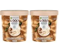 Tinte permanente vegano, Garnier Good Spicy Blonde, 7.33 Rubio miel de cayena, Sin amoniaco y nutritivo, 100% de cobertura de canas, color hasta 8 semanas, con manteca de karité - 75 ml (Paquete de 2)