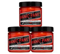 Tinte semipermanente para el cabello naranja Manic Panic Psychedelic Sunset Classic Creme, vegano y sin crueldad animal, 3 x 118 ml