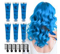 Tinte temporal azul para el pelo para niños, tizas lavables, tinte temporal para cabello oscuro y claro, peine para niños, tizas para niñas, fiesta, Halloween, cosplay, regalo para el cabello