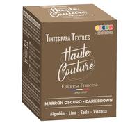 Tinte Textile Marrón - Haute Couture - 33 colores - Todo en uno - 350 g - Ropa y Tejidos - Marrón Oscuro
