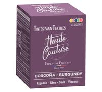 Tinte Textile Violeta - Haute Couture - 33 colores - Todo en uno - 350 g - Ropa y Tejidos - Rojo Vino