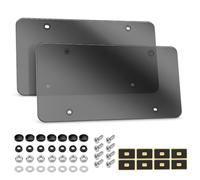 Tinted License Plate Cover 2 Pack - Durable Clear & Smoked License Plate Protector for Car, Truck, SUV - Scratch-Resistant Frame, Universal Fit, Easy Install, Stylish Auto Accessories (Dark)