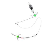 Tintenfisch-Jighaken - Leuchtender Jighaken, Tintenfischköder, rostfreier Widerhaken, realistische Schwimmbewegung, hochfester Metallkörper | Für Angelausrüstung im Meer, Fluss, See, Boot, Ufe