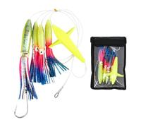 Tintenfischfischköder, Tintenfisch Trolling Lures,UV -Salzwasserfischerei Köder für Bassforellen | Bass, Forelle, Propeller attraktives Jig -Tool