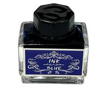 Tintero de tinta para pluma estilográfica 15 ml tinta de color azul en bote de vidrio vintage 51CH002_az