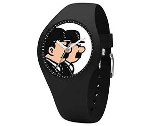 TINTIN 015324 - Reloj de Silicona, Color Negro, Blanco, 015324, Blanco, 015324
