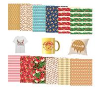 Tintnut Hojas de transferencia de tinta infusible de Navidad, 12 hojas de 12 x 10 pulgadas, paquete de papel de transferencia de sublimación con patrón de galletas de jengibre compatible con Cricut