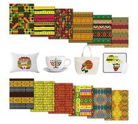 Tintnut Kwanzaa - Hojas de transferencia de tinta infusible, 12 hojas de 12 x 10 pulgadas, paquete de papel de transferencia de sublimación impreso con patrón Kente compatible con Cricut para tazas,