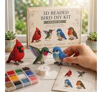 Tiny 3D Beaded Animal DIY Kit,Cute 3D Bird & Animal Beading Craft Set,Bead Embroidery Kits,Handmade Bead Art Mosaic Kit,Stress Relief Creative DIY Decoration Gifts for Beginners & Craft Entusiasts