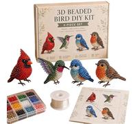Tiny 3D Beaded Animal DIY Kit, Cute Bird & Animal Beading Craft Set, Handmade Bead Art Mosaic Kit,Handmade Beading Embroidery Set,3D Animals Themed Beadwork Kits for Beginners & Craft Enthusiasts (#A)
