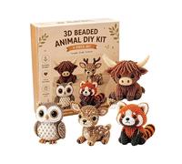 Tiny 3D Beaded Animal DIY Kit, Easy DIY Beading Embroidery Kit with 4 Cute Designs, Cute Bird Bead Craft Set with Colorful Beads and Instructions, Creative Jewelry Art Craft Set for Adults & Beginners