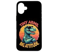Tiny Arms Big Attitude - Divertido Ambiente T Rex Carcasa para iPhone 16 Plus