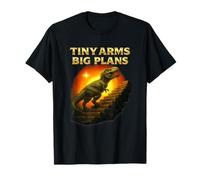 Tiny Arms Big Plans-Motivational T-Rex Sunrise Escaleras de Piedra Camiseta