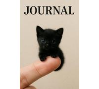 Tiny Black Journal: 60 Pages | 6 x 9 in | Kawaii Pastel Stationery with Bows, Stars & Hearts for Girls, Teens, & Cat Lovers