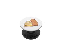 Tiny Calm Capybara Yuzu Cake Chibi, Bonito Arte Kawaii PopSockets PopGrip Adhesivo