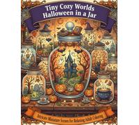 Tiny Cozy Worlds: Halloween in a Jar: Intricate Miniature Scenes for Relaxing Adult Coloring