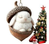 Tiny Danglers, Flat Printed Picture, Whimsical Winter Figure, Transparent Glossy Finish, Simple Wire Hook, Glass Pane Accessory, Ideal for Entryway Bedroom Kitchen