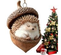 Tiny Danglers, Flat Printed Picture, Whimsical Winter Figure, Transparent Glossy Finish, Simple Wire Hook, Glass Pane Accessory, Ideal for Entryway Bedroom Kitchen