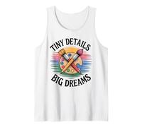 Tiny Details Paleta de Pintor Big Dreams Art Teacher Camiseta sin Mangas