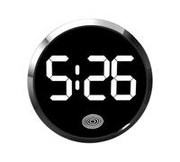 Tiny Digital Clock - 46mm Alloy LED Display | Touch-Control Round Car Home RV Dashboard | Night Light Creative Portable Watch | Travel Classroom Fridge Office Desk Use | Compact Alarm Timer