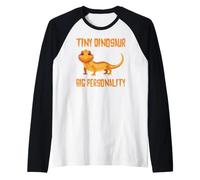 Tiny Dinosaur Big Personality Cute Bearded Dragon Camiseta Manga Raglan