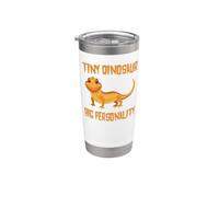 Tiny Dinosaur Big Personality Cute Bearded Dragon Vaso térmico de acero inoxidable de doble pared