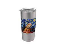 Tiny Dinosaur Kids Beardie Starry Night Bearded Dragon Lover Vaso térmico de acero inoxidable de doble pared