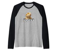 Tiny Dinosaur Slang Kinda Sus Bearded Dragon Lover Camiseta Manga Raglan