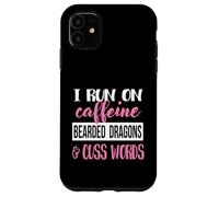 Tiny Dinosaur Womens Run On Caffiene Bearded Dragon Lover Carcasa para iPhone 11