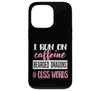 Tiny Dinosaur Womens Run On Caffiene Bearded Dragon Lover Carcasa para iPhone 13 Pro