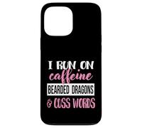 Tiny Dinosaur Womens Run On Caffiene Bearded Dragon Lover Carcasa para iPhone 13 Pro Max