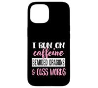 Tiny Dinosaur Womens Run On Caffiene Bearded Dragon Lover Carcasa para iPhone 15